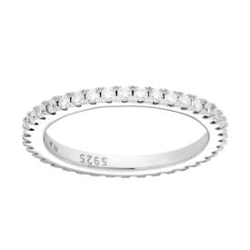 Semi-eternity ring, in certified MOISSANITE, in S925 Silver
