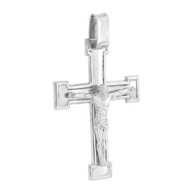 Sparkling Green and White Cross Pendant – in 925 Sterling Silver