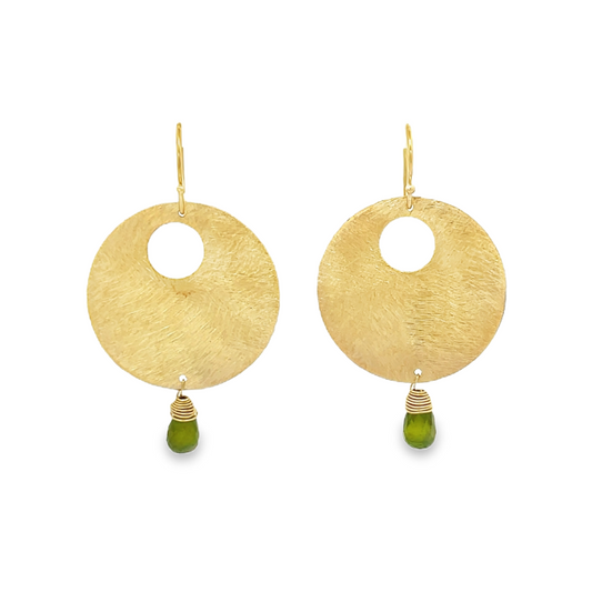 Satin Hoop Earrings and Drop Precious Stones