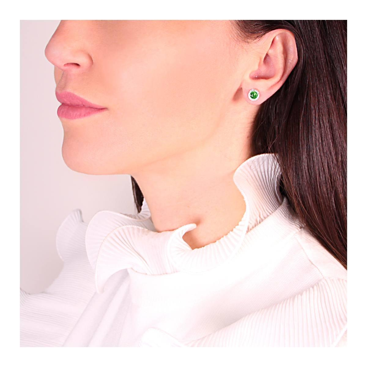 Orecchini Kate Tondi Verde, in Argento S925