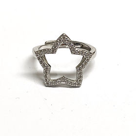 Anello Stella Forata Grande con Zirconi, in Argento S925
