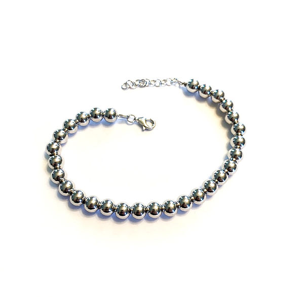 925 Silver Smooth Ball Bracelet