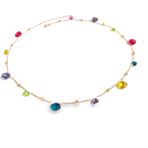 Multicolor Drop Choker Necklace