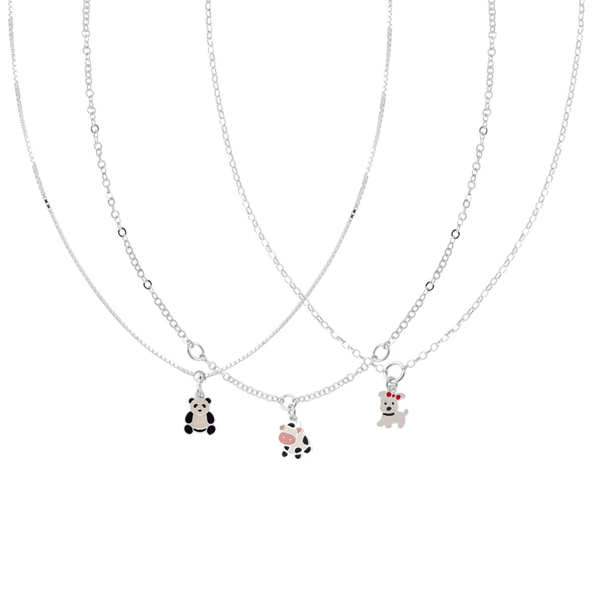 Collanina Bimba, con diversi soggetti , Argento S925