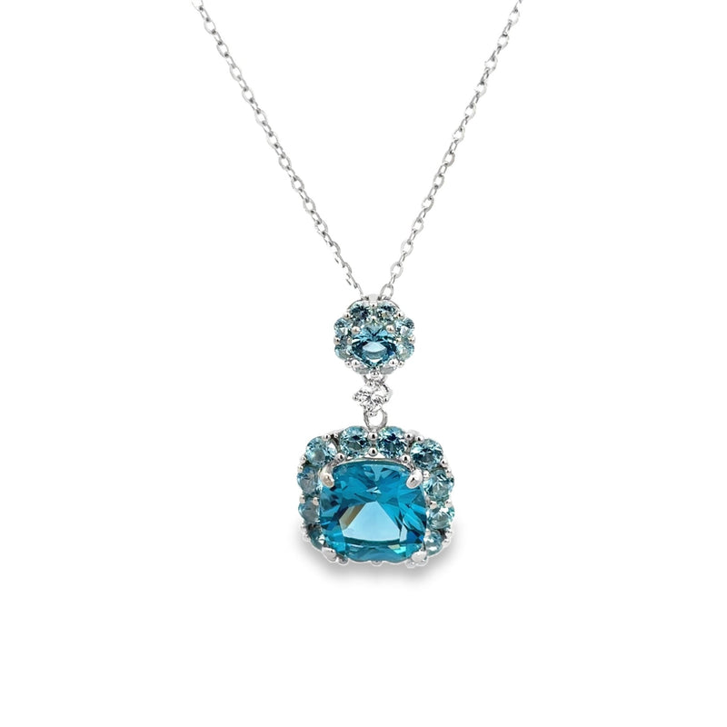 Collana Ciondolo Quadrato Brillante, in Argento 925