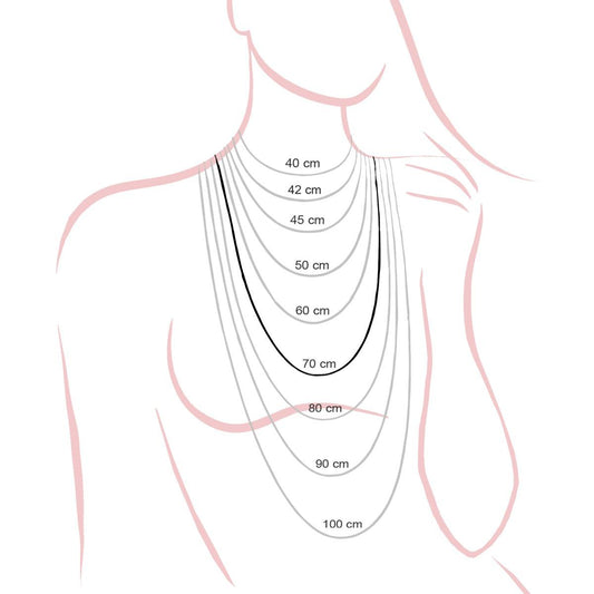 Catena Grumetta Diamantata lunghezza cm 70 - Argento s925