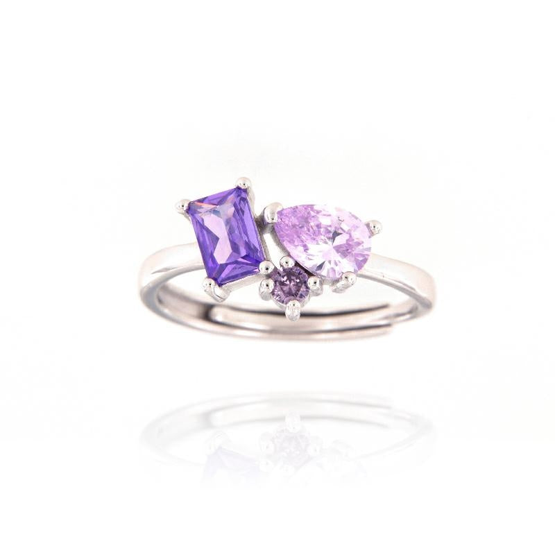 Anello Triade Degradè Viola, ARGENTO S925