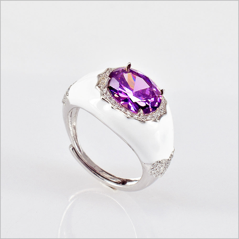 Anello Chevalier Bianco e Color, in Argento s925