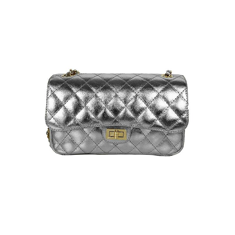 Borsa in Pelle trapuntata con catena - diversi colori