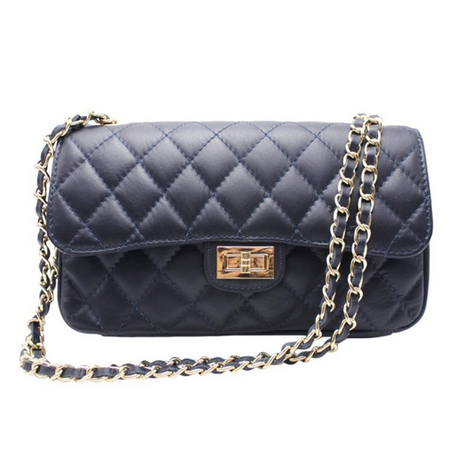 Borsa in Pelle trapuntata con catena - diversi colori