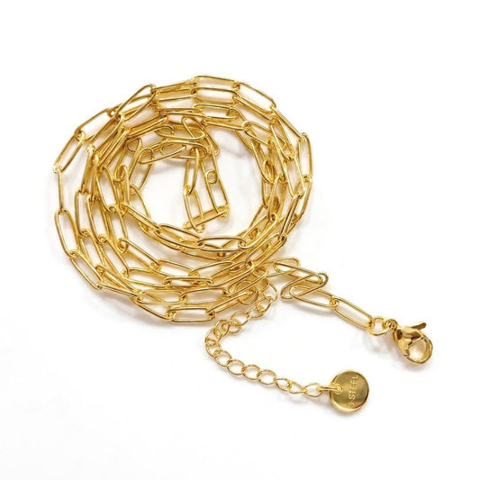 Collana Catena Lunga, in Acciaio 316L