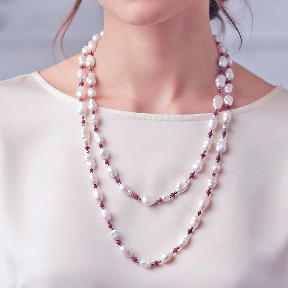 Collana Lunga con Perle di Fiume, 120cm