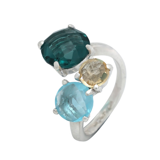 Anello Pregiato QuarzoLondon Blu, Argento s925