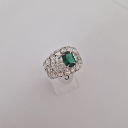 Anello Fascia Brillante, in Argento S925 e Zirconi