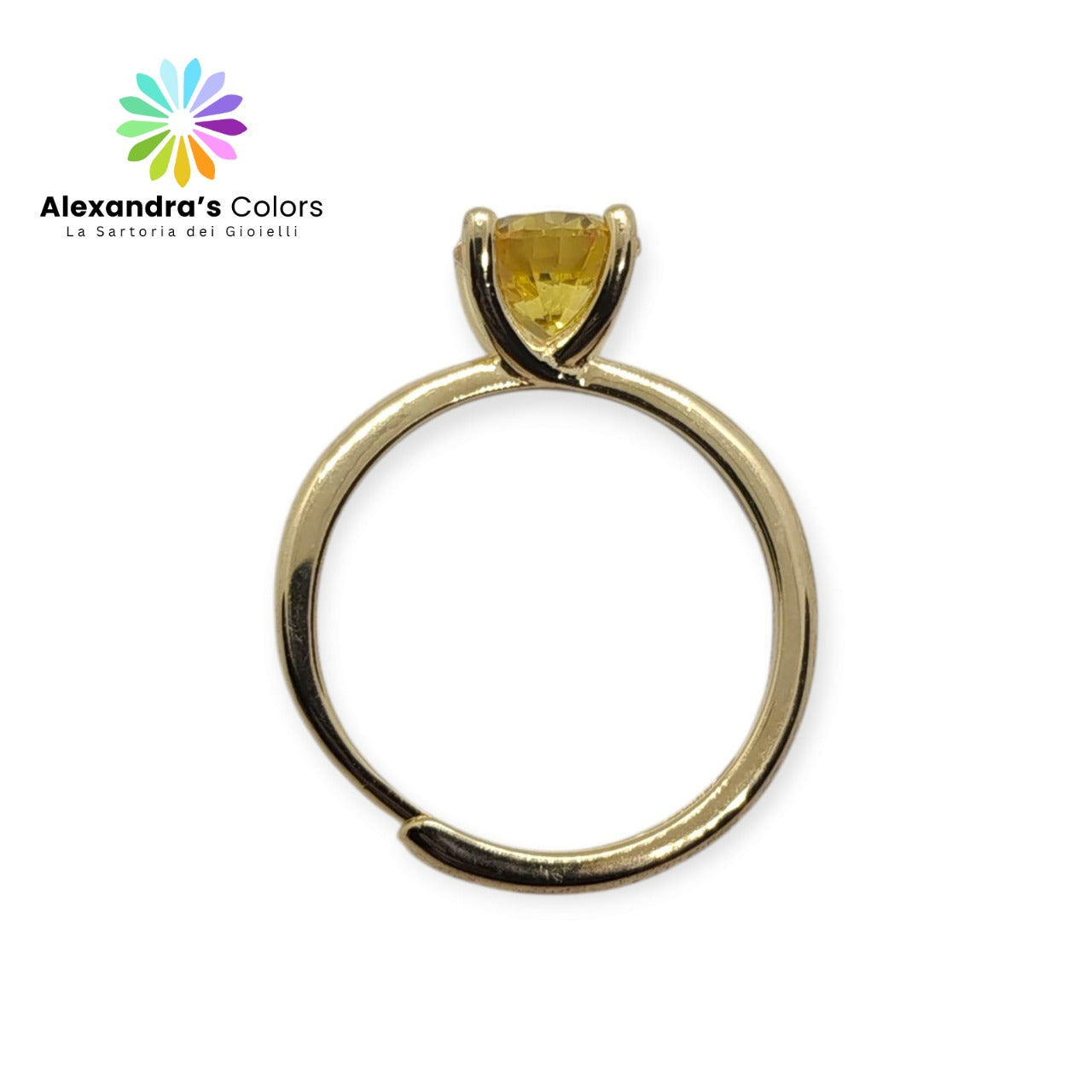 Anello SOLITARIO COLOR 7mm, Produzione ESCLUSIVA, Argento 925
