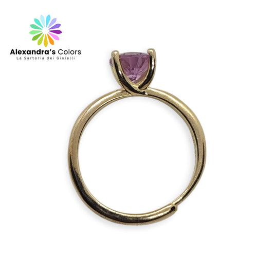 Anello SOLITARIO COLOR 7mm, Produzione ESCLUSIVA, Argento 925