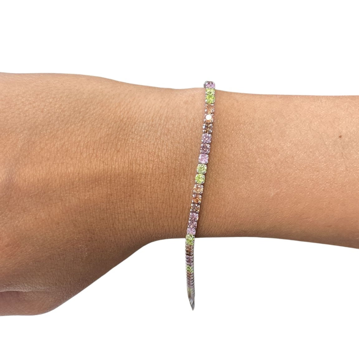 Bracciale Tennis Arlecchino ,in Argento S925