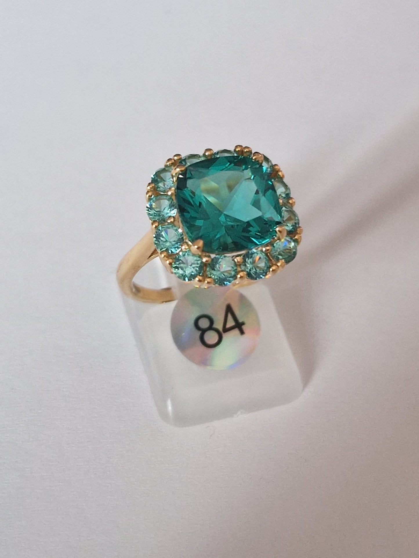 Anello Quadrato Brillante, in Argento 925