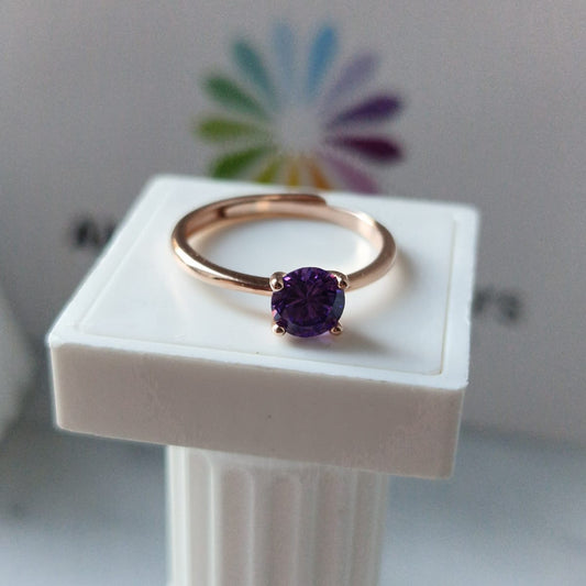 Anello SOLITARIO COLOR 6mm, Produzione ESCLUSIVA, Argento 925