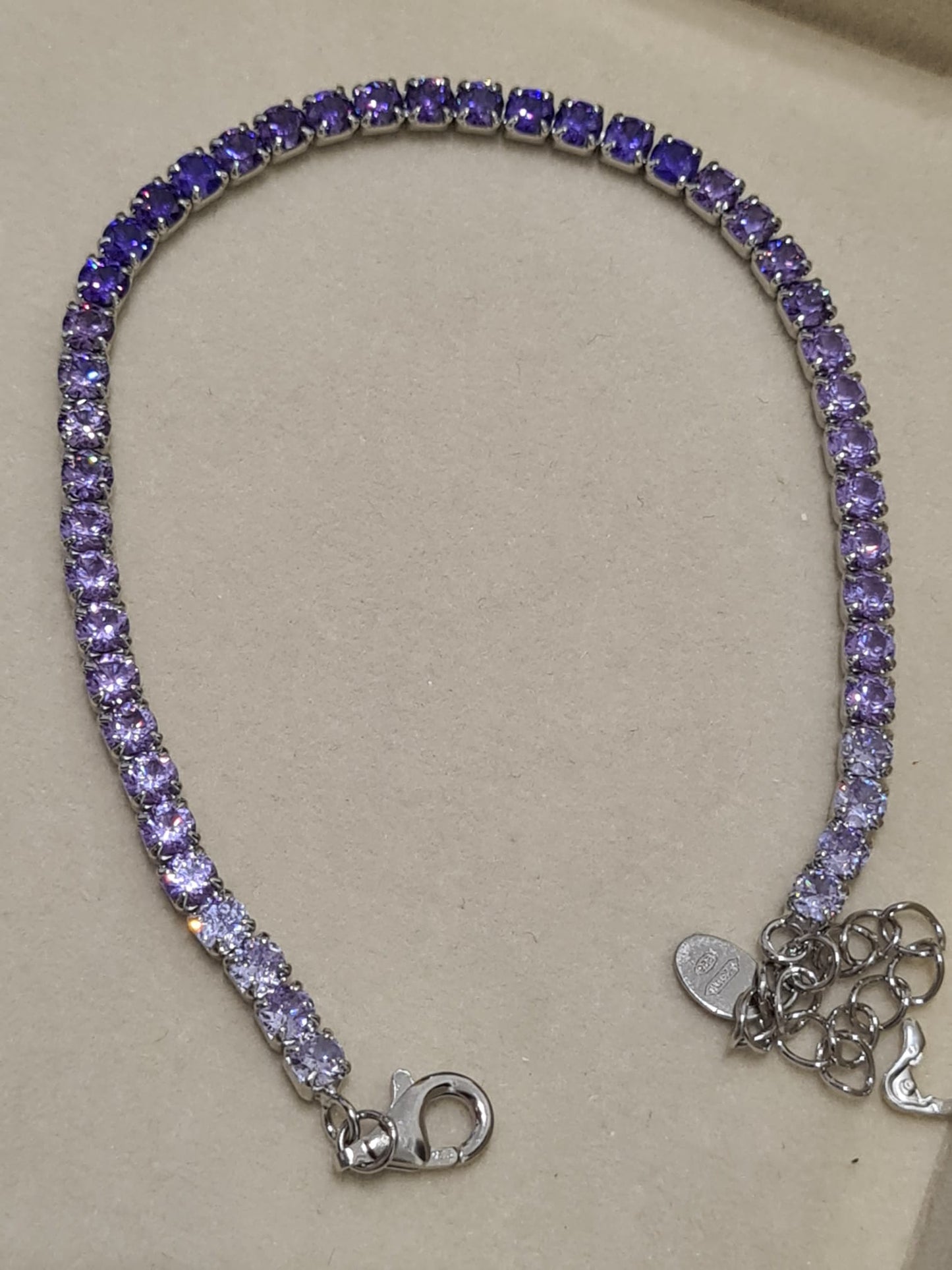 Bracciali Tennis 3mm degradè morbido, Argento S925
