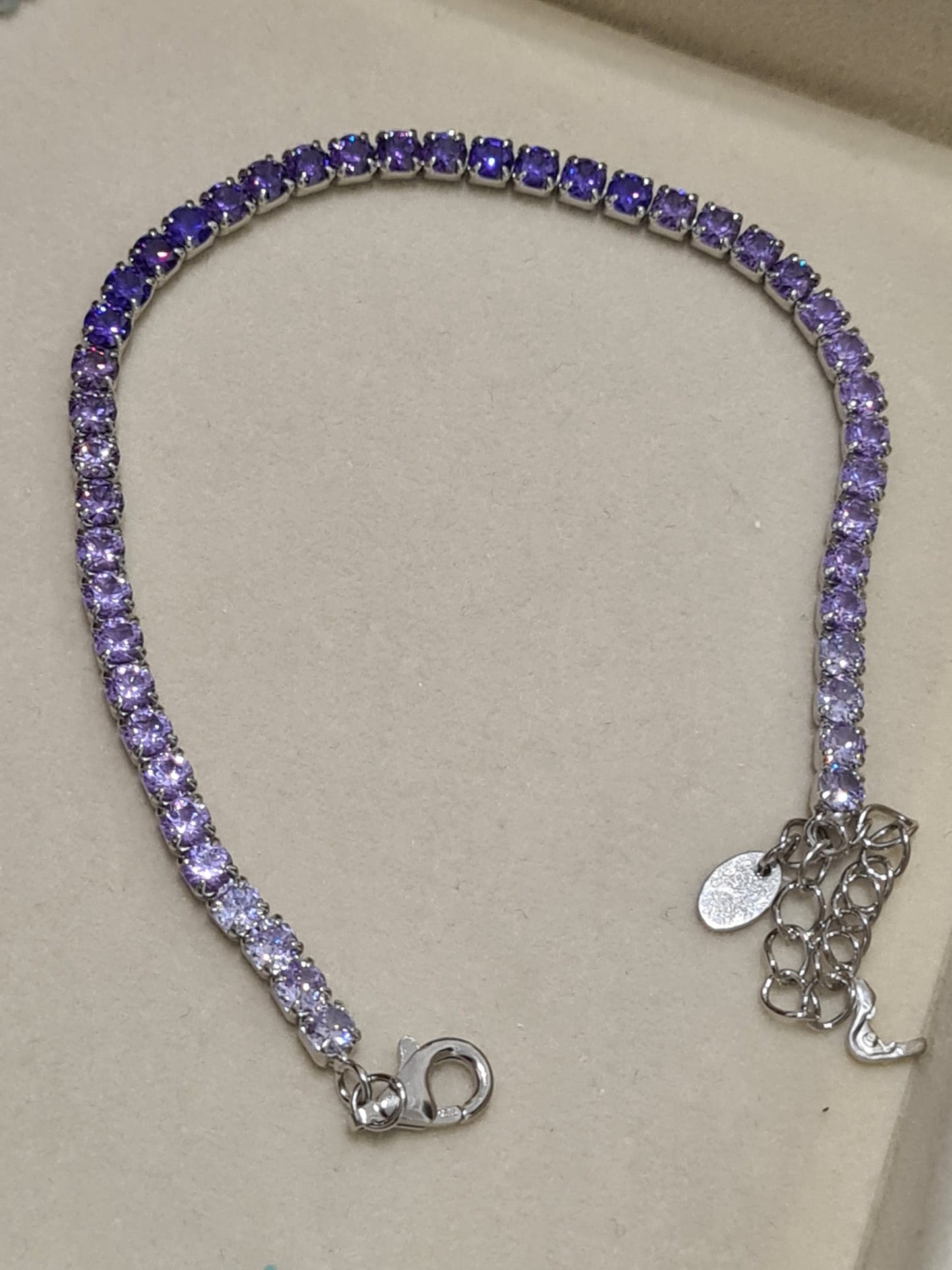 Bracciali Tennis 3mm degradè morbido, Argento S925
