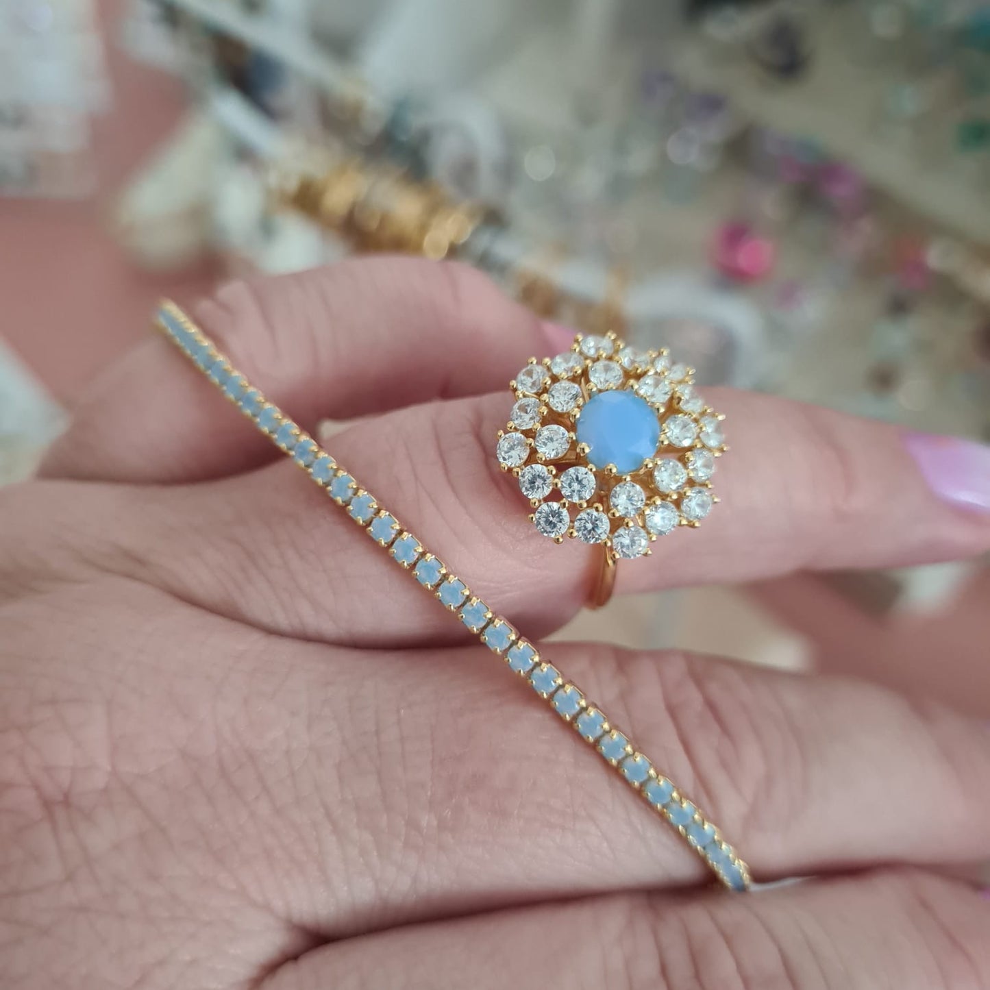 Bracciale Tennis OPALE SkuBlu, in Argento S925