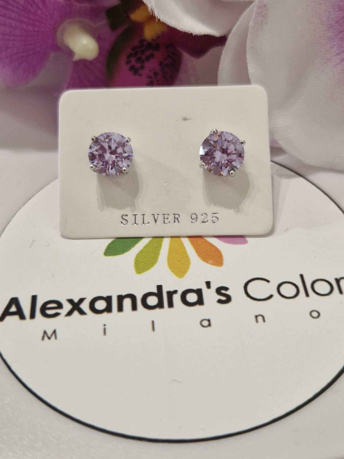 Orecchini Punto Luce COLOR, Produzione Esclusiva, Argento 925