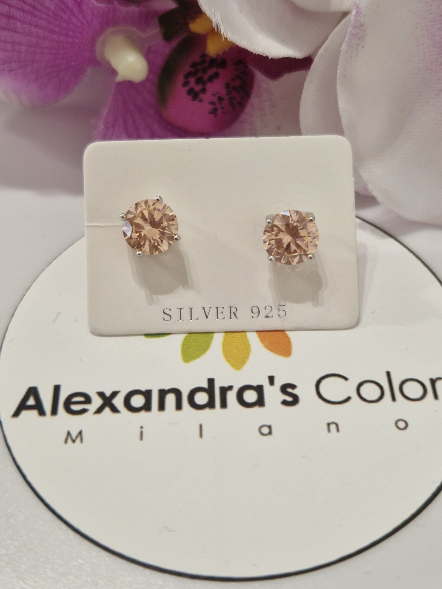 Orecchini Punto Luce COLOR, Produzione Esclusiva, Argento 925