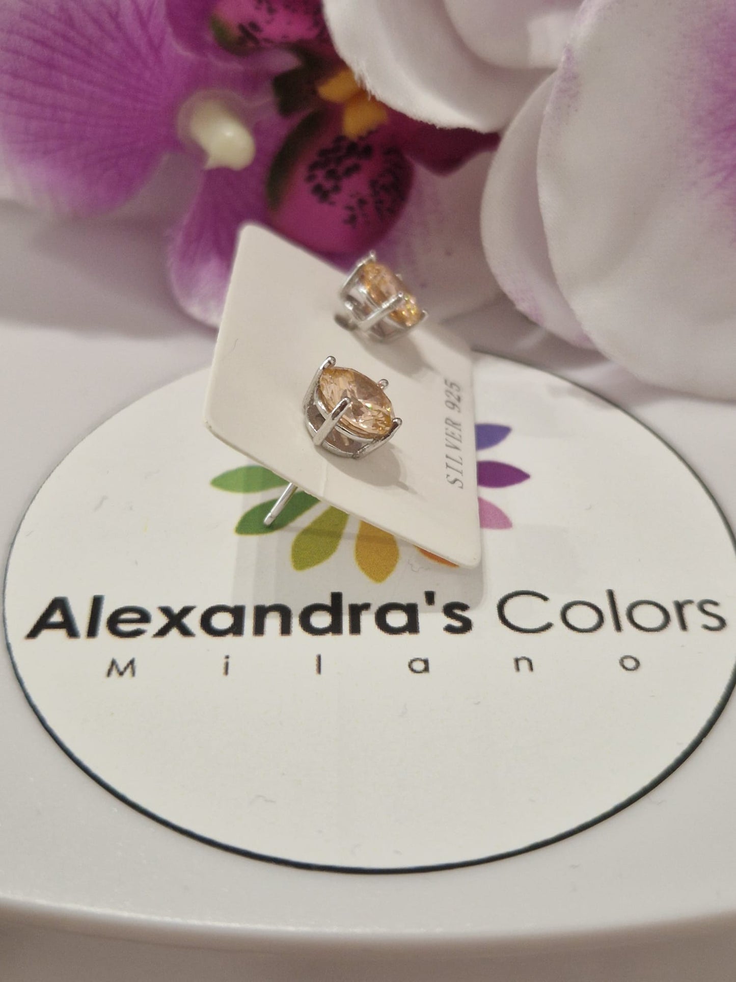 Orecchini Punto Luce COLOR, Produzione Esclusiva, Argento 925
