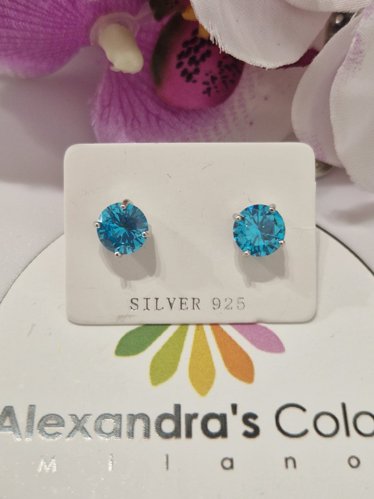 Orecchini Punto Luce COLOR, Produzione Esclusiva, Argento 925