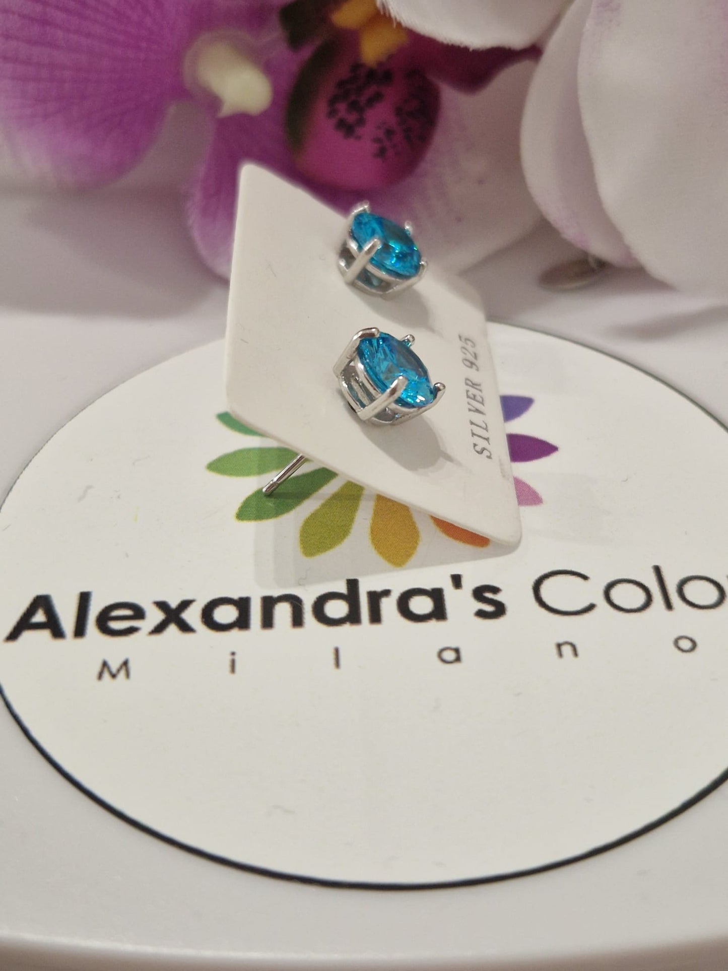 Orecchini Punto Luce COLOR, Produzione Esclusiva, Argento 925