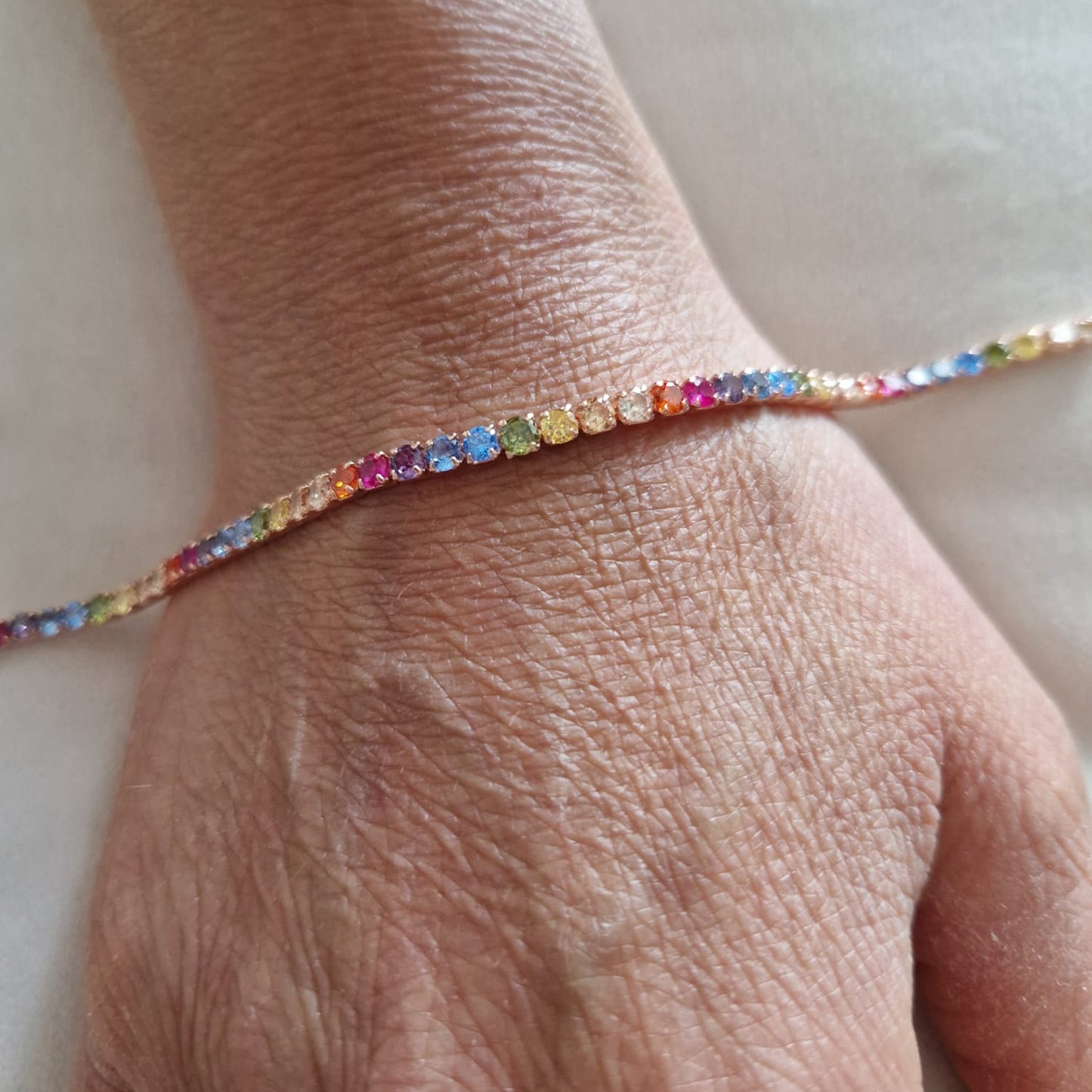 Bracciali Tennis 3mm Multicolor, Argento S925