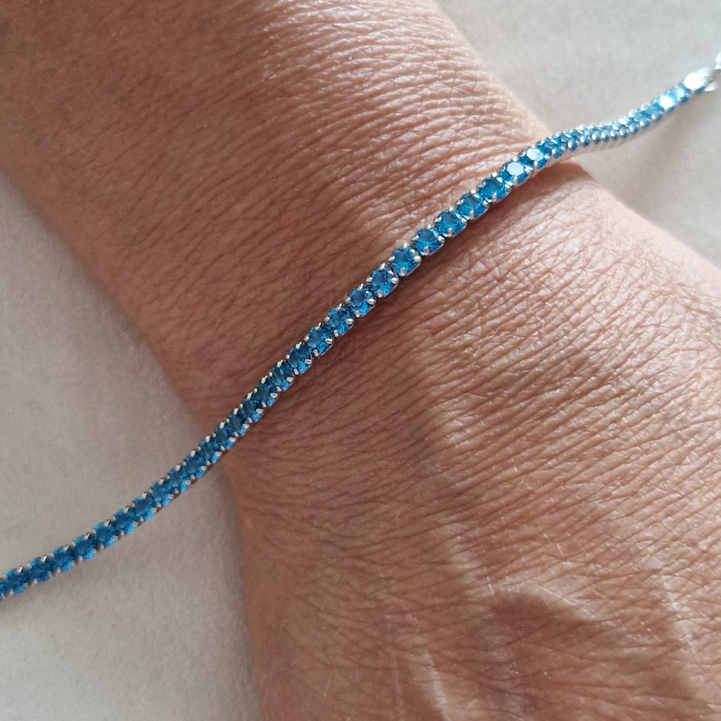 Bracciali Tennis 3mm degradè morbido, Argento S925