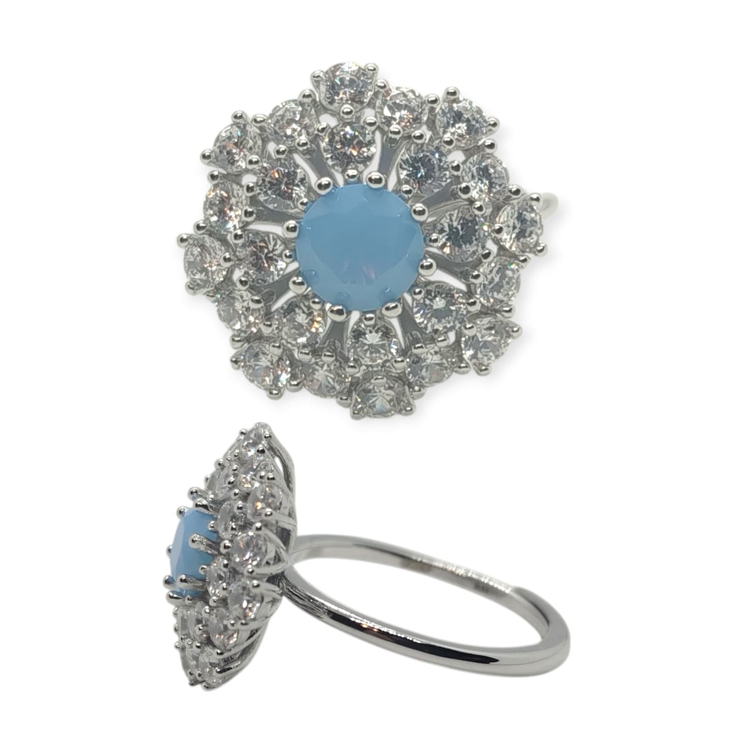 Anello Margherita con OPALE, Produzione ESCLUSIVA, Argento 925