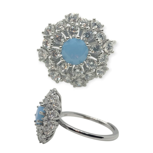 Anello Margherita con OPALE, Produzione ESCLUSIVA, Argento 925