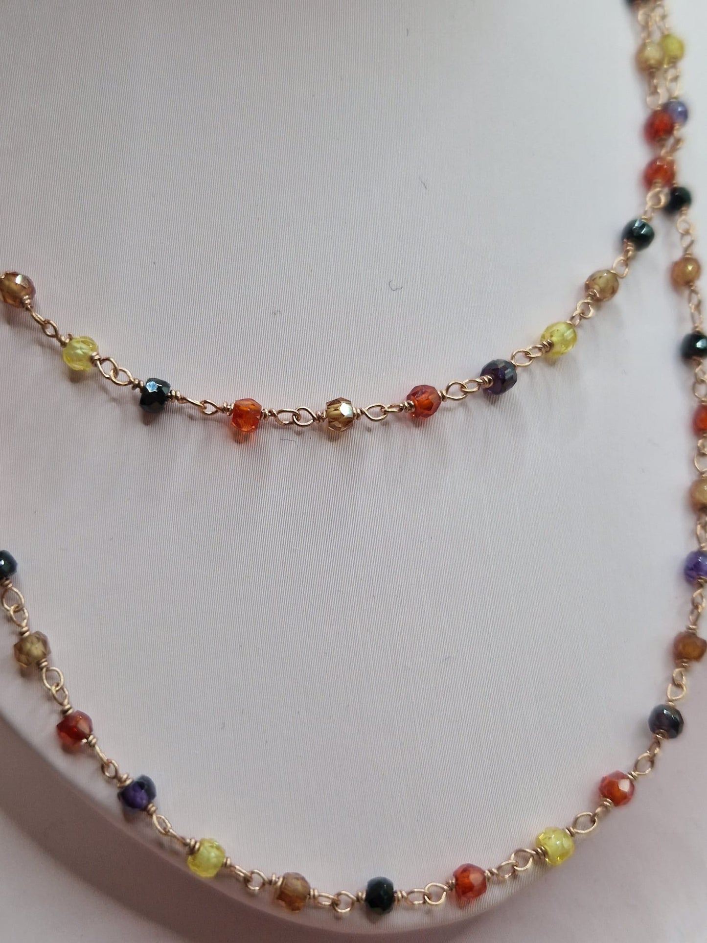 Collana Arlecchino Colori Scuri, Stile Rosario, Argento S925