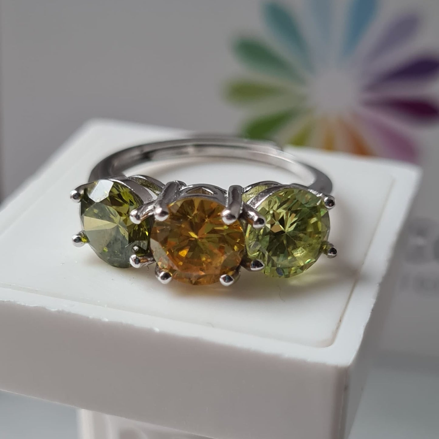 Anello TRILOGY MULTI Color 7mm, Produzione ESCLUSIVA, Argento 925