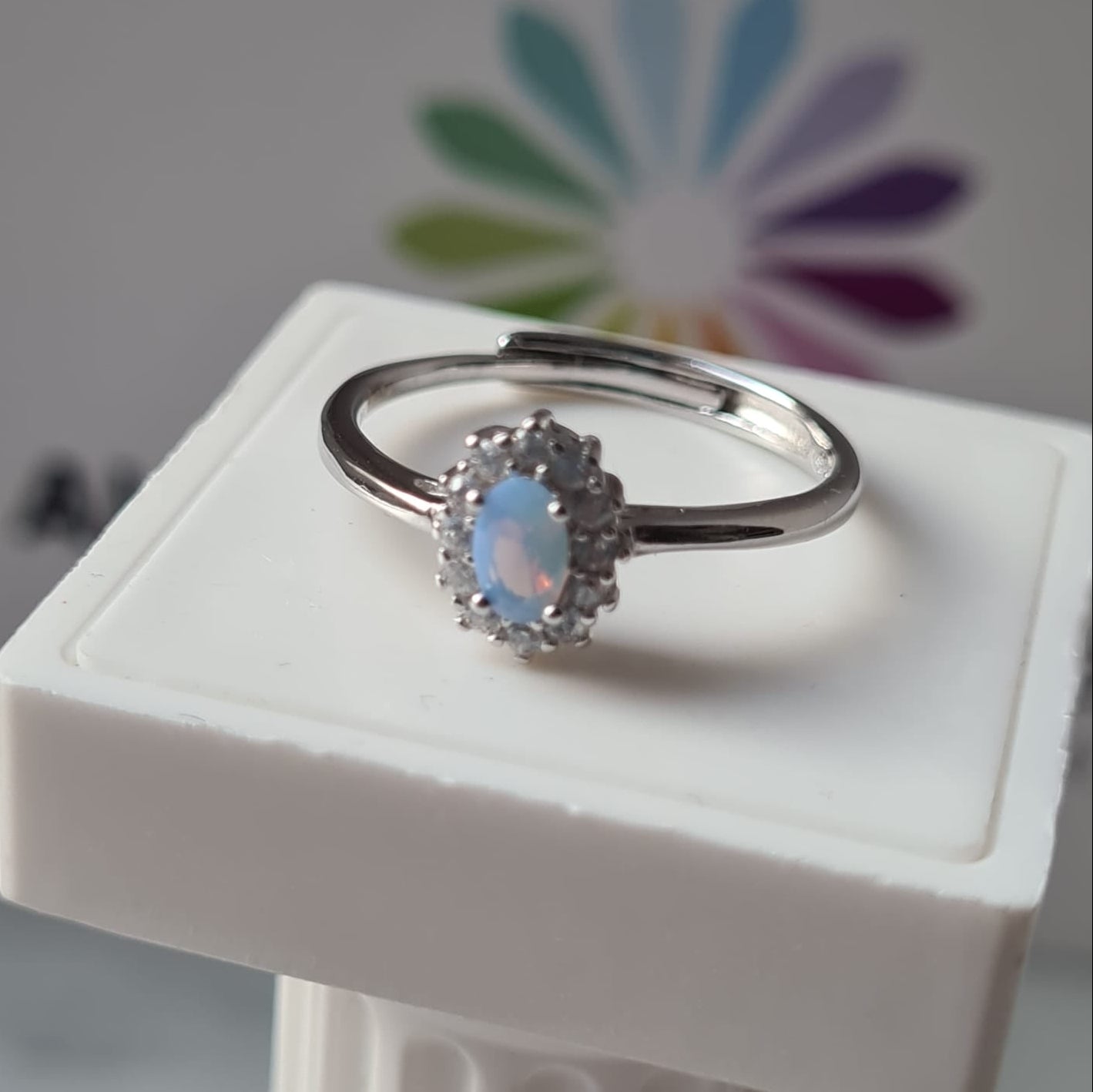 Anelli Micro kate Opale Sky Blu, Argento S925