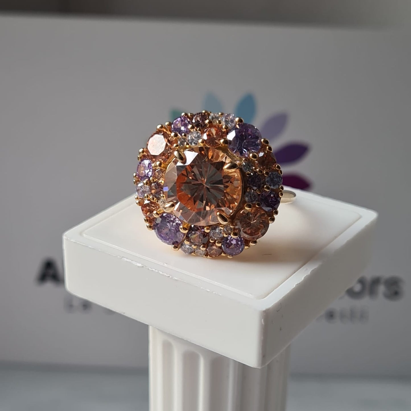 Anello Margherita Arlecchino, Argento s925 e Zirconi