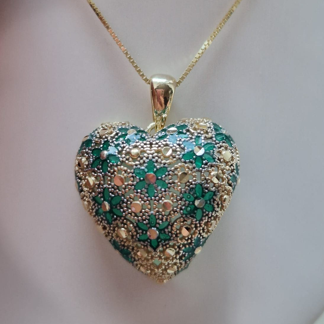 Collana con Ciondolo in Filigrana Preziosa, Argento s925