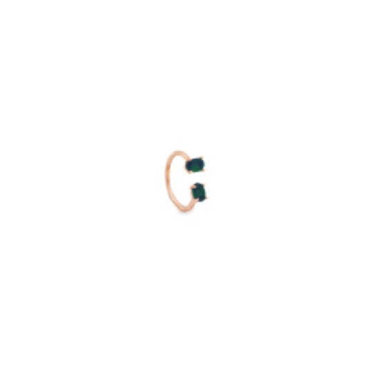 Double Gemstone Ring, 925 Silver