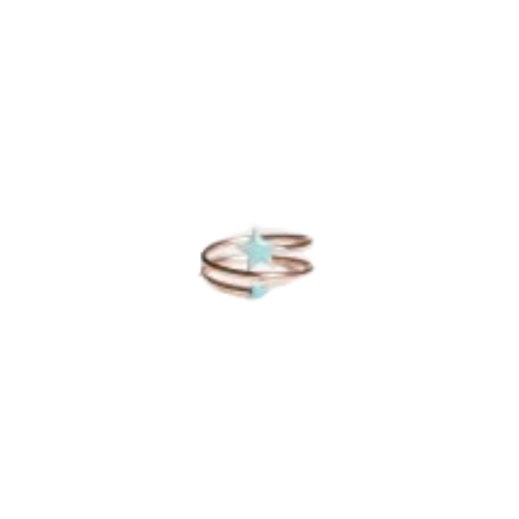 Double Wrap Ring with Stars, in 925 Sterling Silver