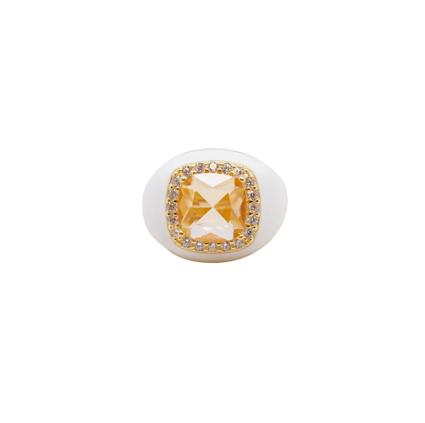 925 Silver Chevalier Ring with Square Zircon