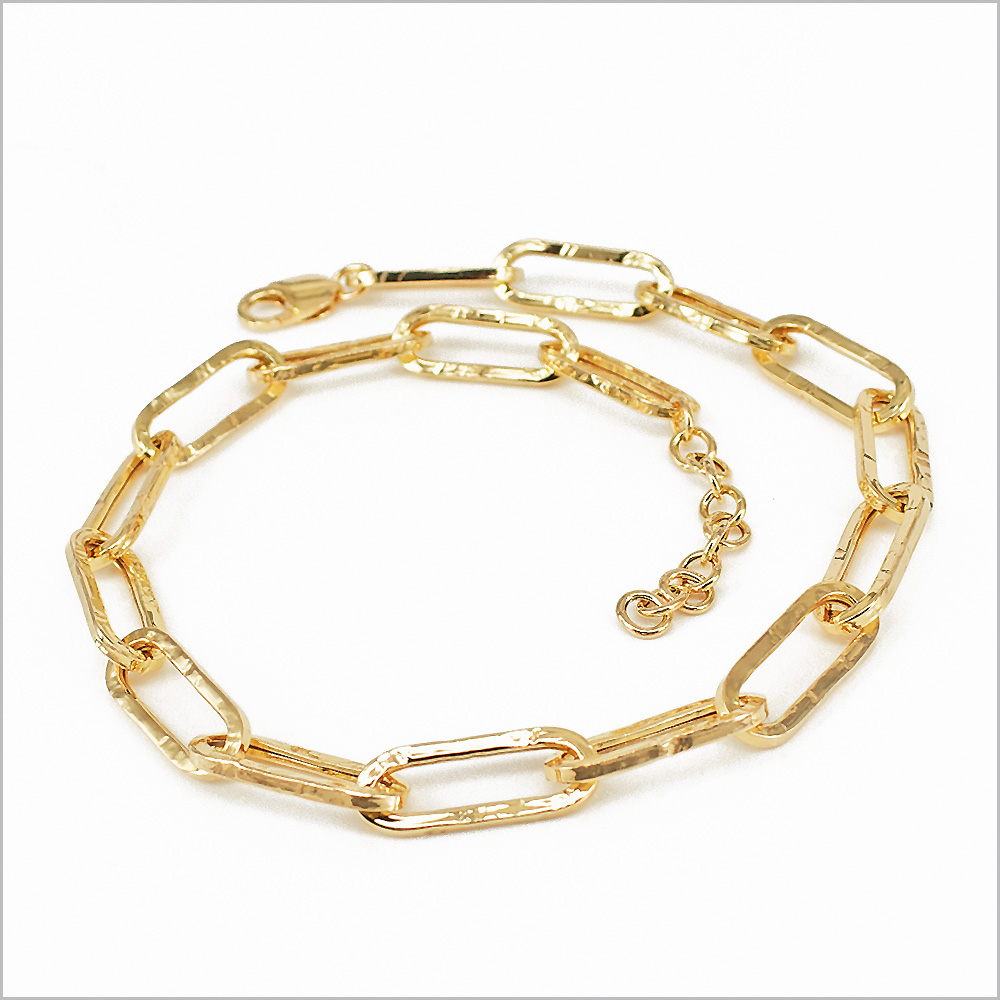 Collane a Maglia Rettangolare Martellata in Argento 925