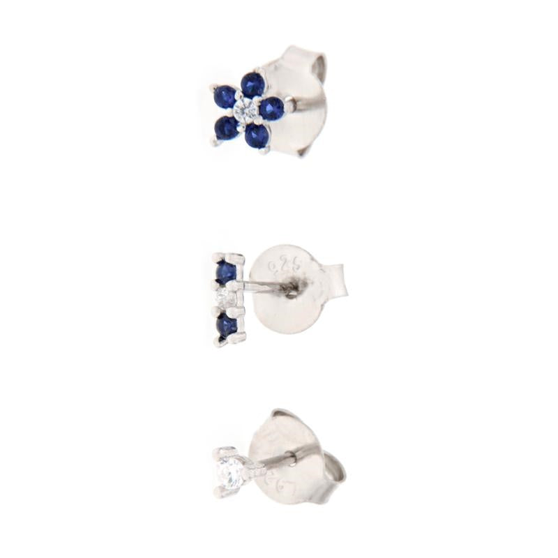 Combo 6 Silver and Multicolor Earrings in Soft 925 Silver