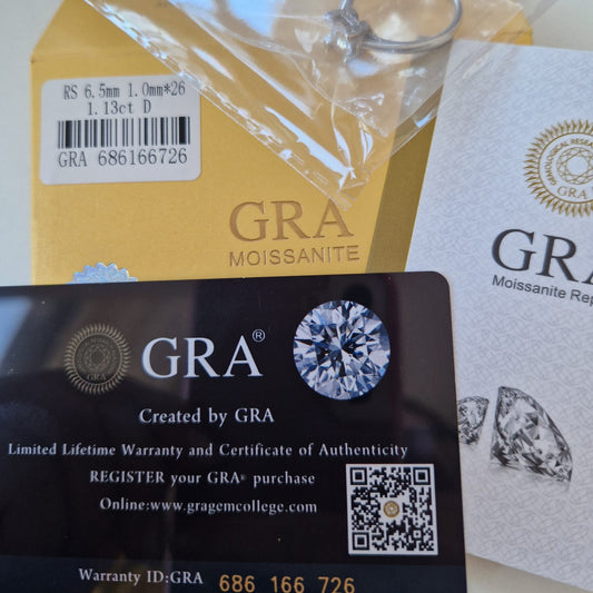 Anello Solitario Square in MOISSANITE certificata, in Argento S925