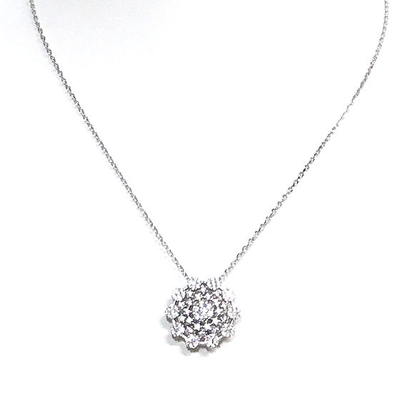 Collana con Fiore Brillante Prezioso, in Argento S925