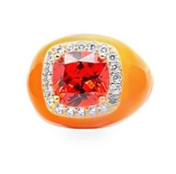 Adjustable 925 Silver Ring with Square Zircon