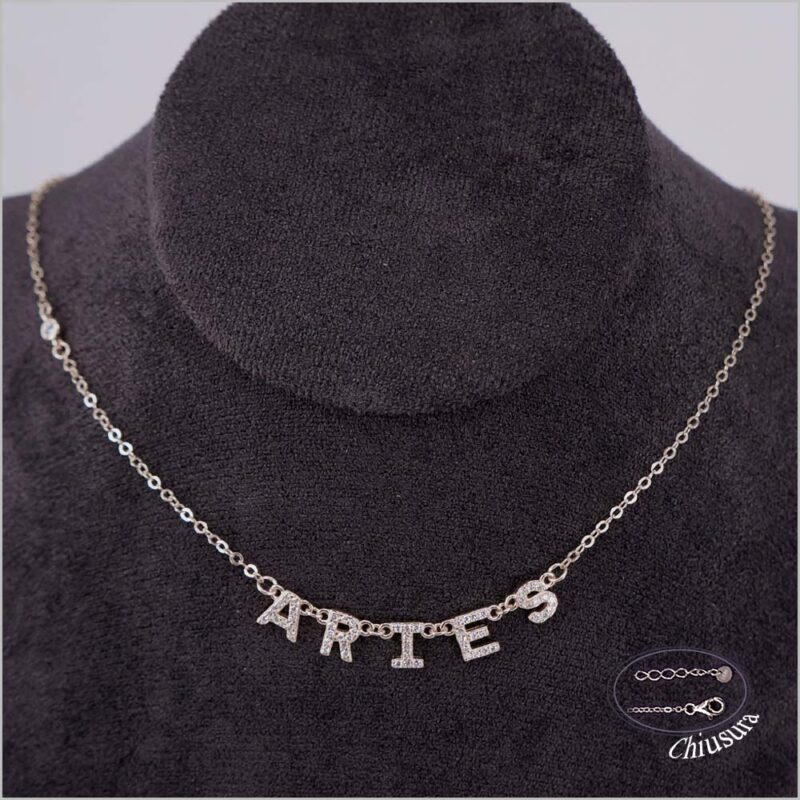 Collane Segno Zodiacale, in Argento 925 con Zirconi