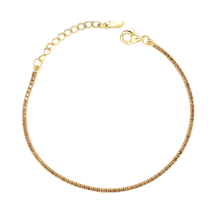 Mini Tennis 1mm, in Rose Gold and Yellow Gold